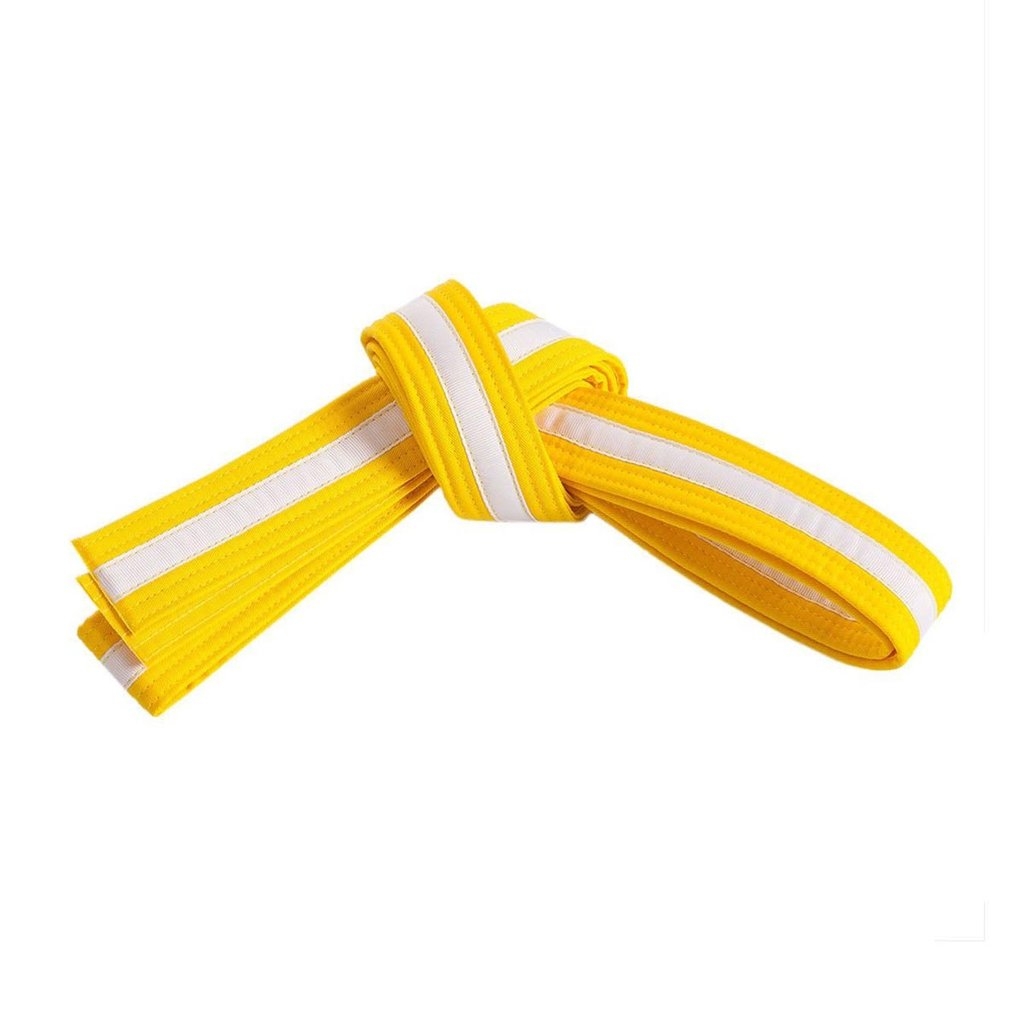 Yellow Karate Belt (white stripe)