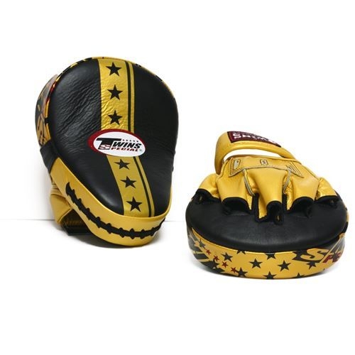 TWINS CURVED FOCUS MITTS - Gold star