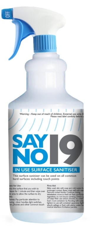 Say no 19 In Use Surface sanitizer Spray 750ml